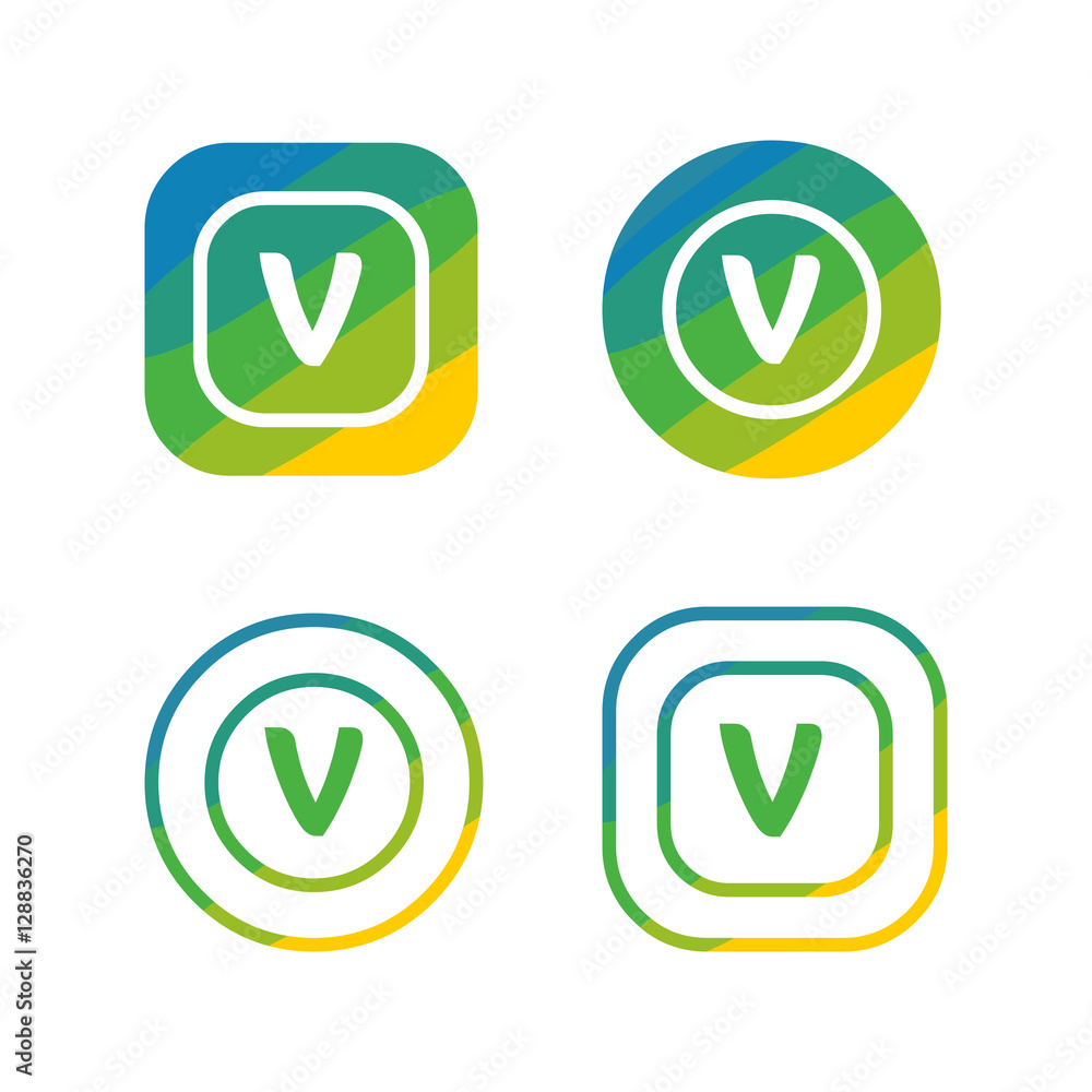Obraz premium letter V nature logo