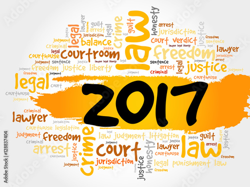 2017 Law word cloud business concept background