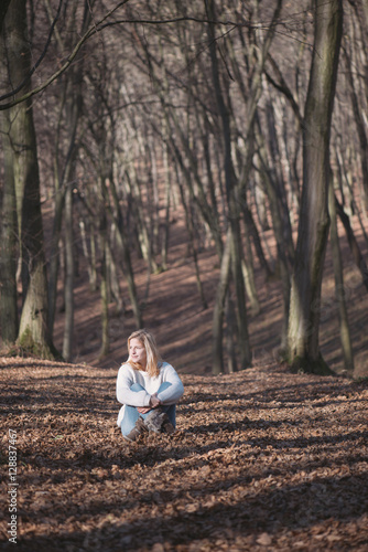 Young woman relaxing outdoor in forest © Laszlo