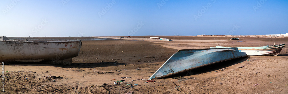 Panorama of Berbera port and beach with boats, Somalia Panorama of Berbera port and beach with boats, Somalia