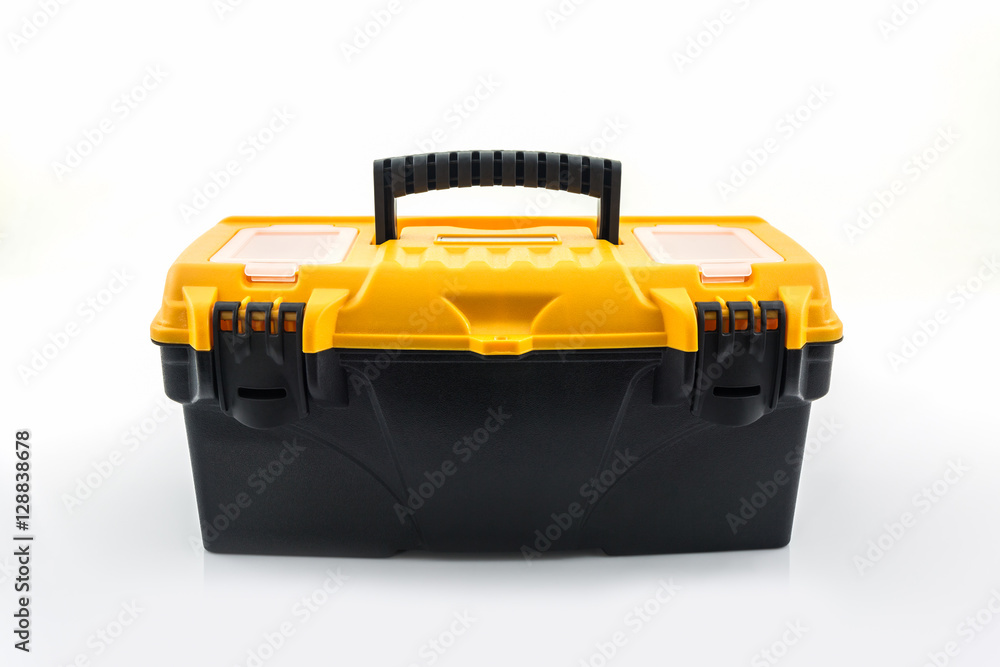 Yellow tool box, Plastic tool box. Yellow tool box, Plastic tool box.