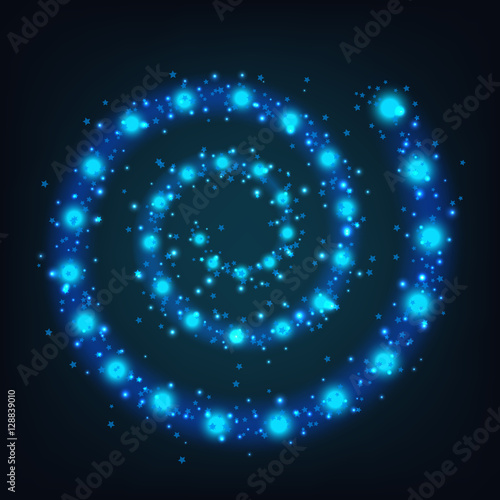 Blue Spiral shiny frame vector illustration