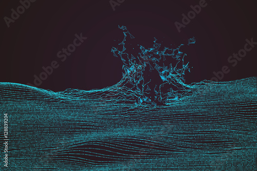Wavy abstract graphic design, a sense of science and technology background.