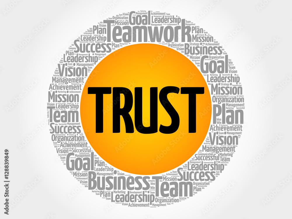 Trust word cloud collage, business concept background Trust word cloud collage, business concept background