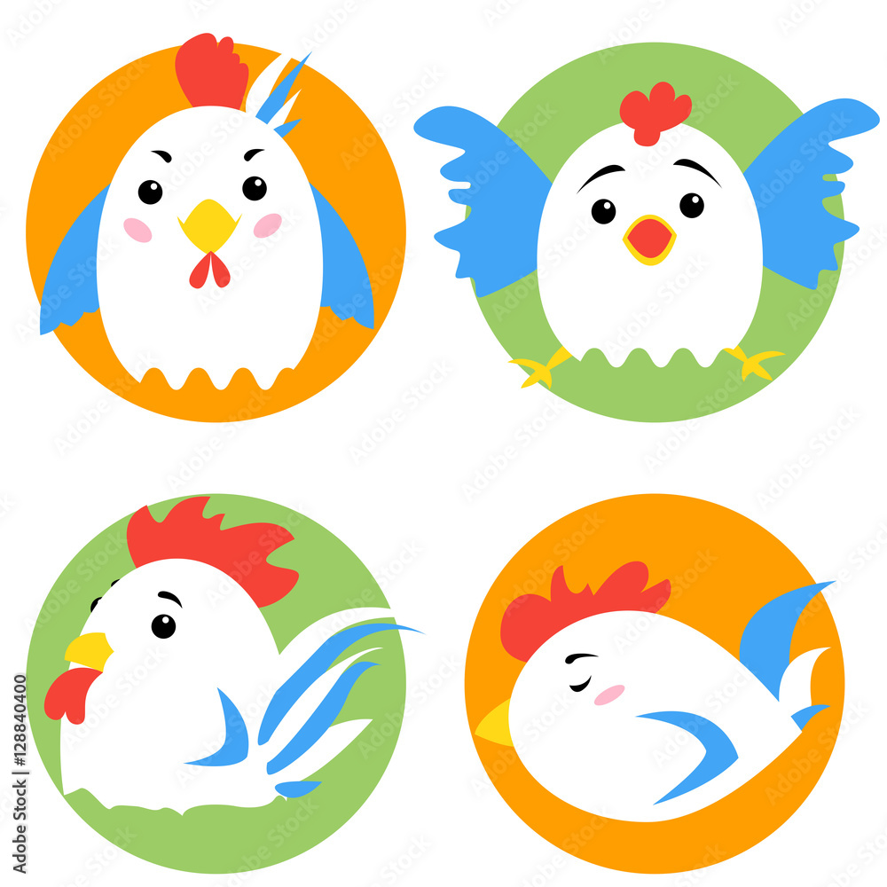 Cute rooster cartoon characters Cute rooster cartoon characters