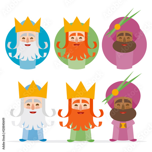 the three kings of orient on a white background. 3 Magi

