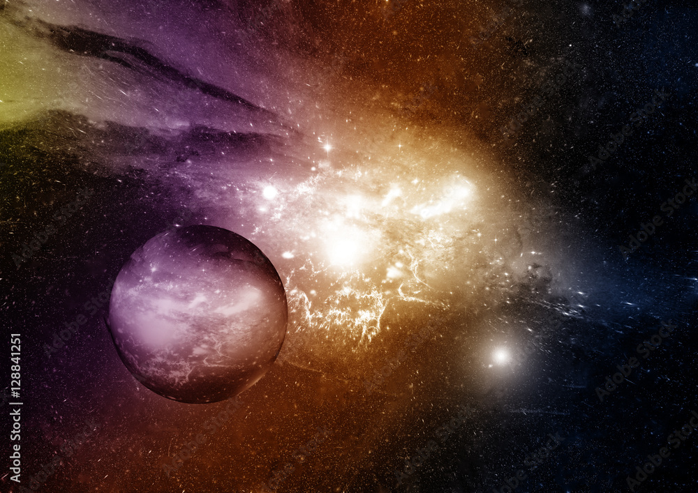 Obraz premium Stars, dust and gas nebula in a far galaxy