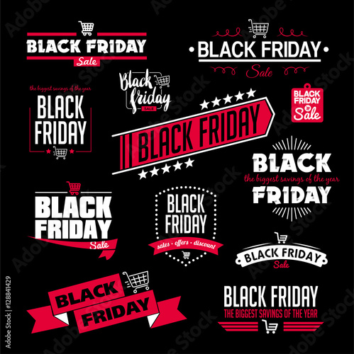 Black Friday Calligraphic Designs Vector Set | Retro Style | Vintage Ornaments | Sale, Clearance