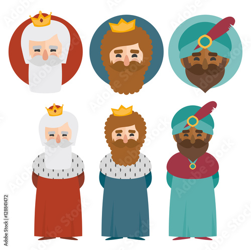 the three kings of orient on a white background. 3 Magi
