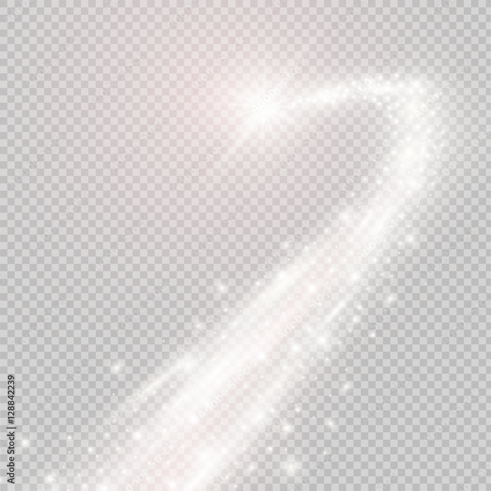 Vector golden sparkling falling star. Stardust trail. Vector golden sparkling falling star. Stardust trail.