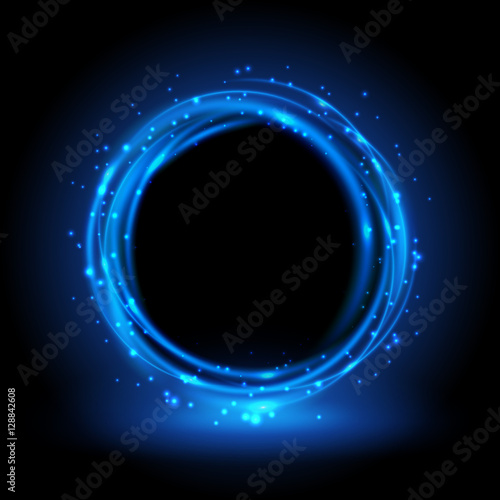 Round blue shiny Vector Illustration