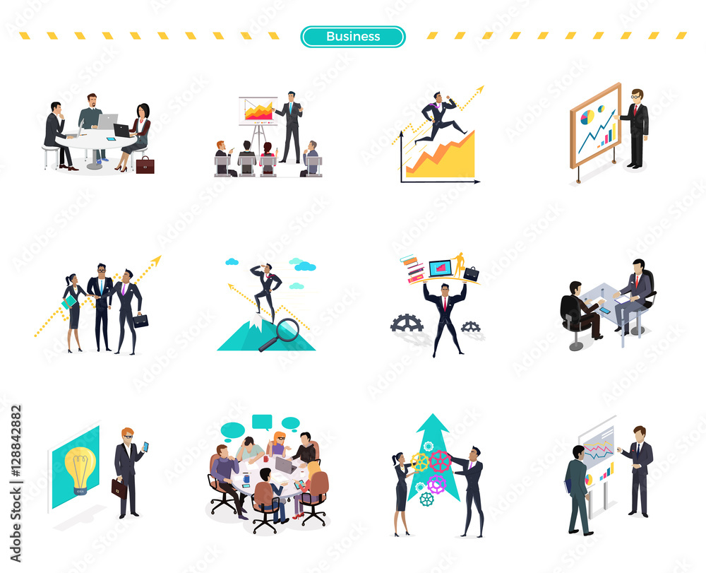 Set of Business Banner Teamwork Set of Business Banner Teamwork