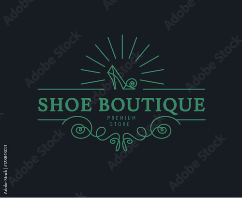 Vector flat shoe icon design isolated. 