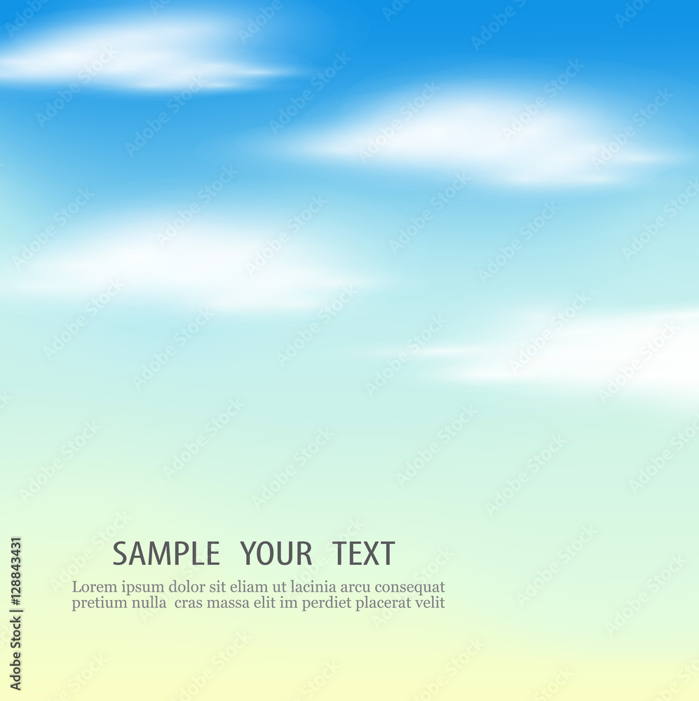 Fototapeta premium Blue sky with clouds Vector background