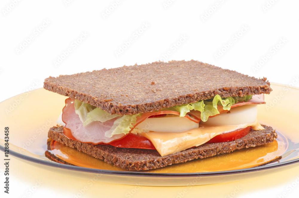 Fresh Sandwich On White Background Fresh Sandwich On White Background