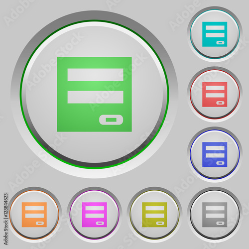 Login panel push buttons