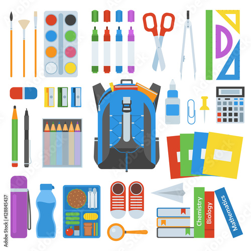 School bag vector set.