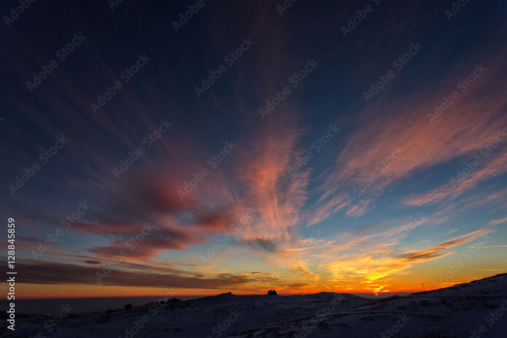Rural landscape from Romania in Carpathian Mountains.Bucegi Moun
