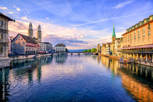 Old town of Zurich on sunrise, Switzerland