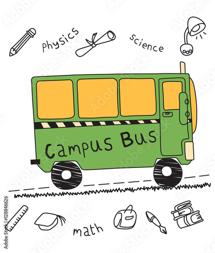 bus doodle vector