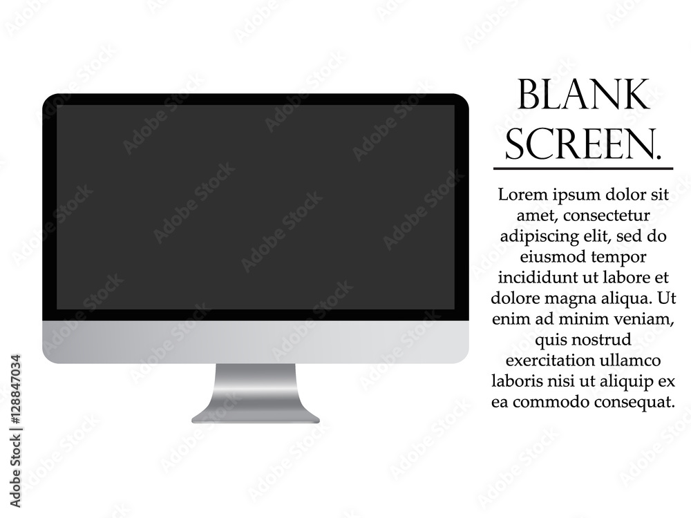 Blank screen. Computer monitor on a white background Blank screen. Computer monitor on a white background