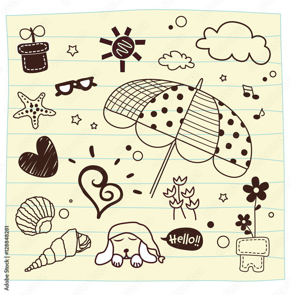 Naklejka premium vector cute doodle sketch