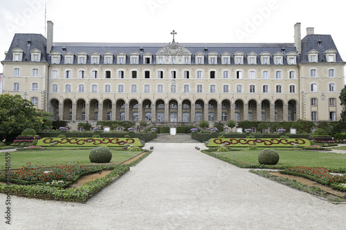 Facade and garden of Saint George Palace in the city of Rennes