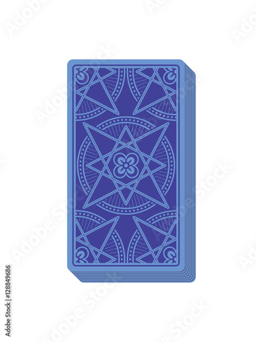 Tarot cards reverse side. Deck. Stack of cards. Vector