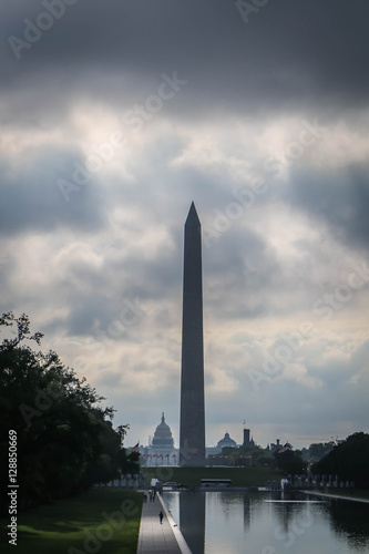Washington Monument on Cloudy Day