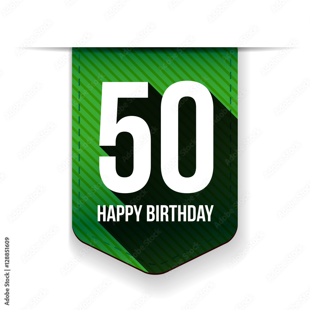 Fifty years happy birthday ribbon Fifty years happy birthday ribbon