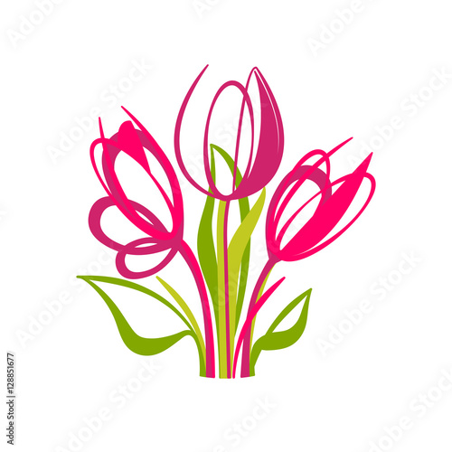 Tulips abstract. Vector