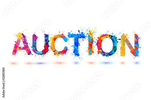 Auction. Splash pain sign