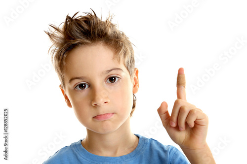 Cute little boy with sticki...