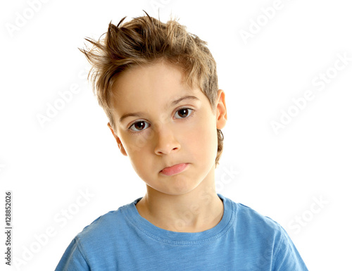 Cute little boy isolated on...
