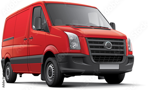 Red panel van