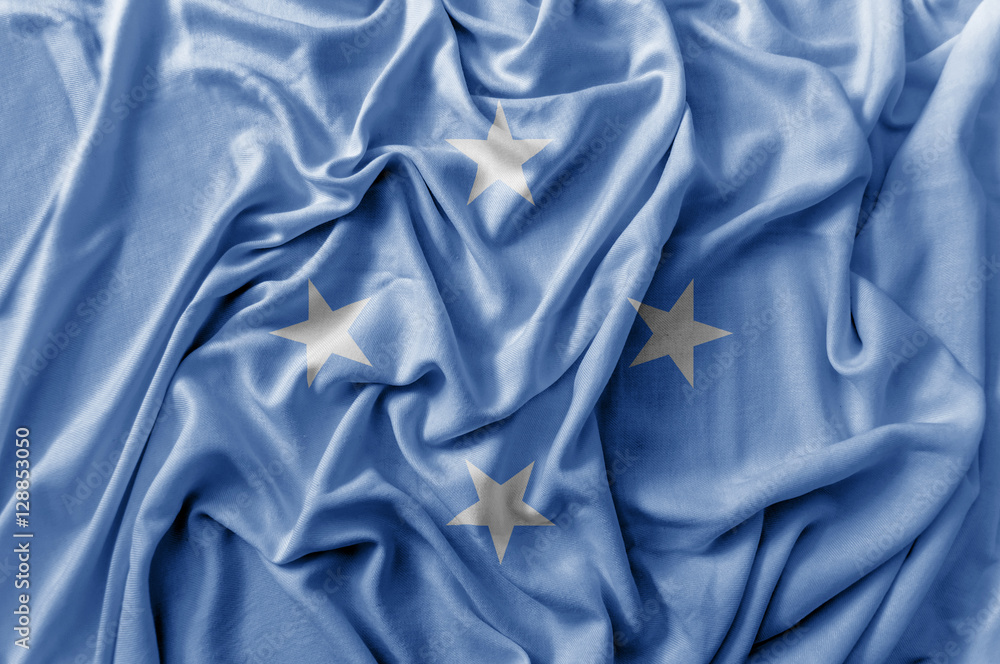 Ruffled waving Micronesia flag Ruffled waving Micronesia flag