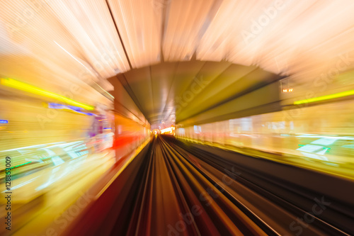 Abstraction metro subway tracks blur