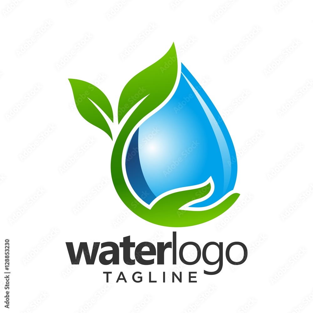 Obraz premium water logo vector