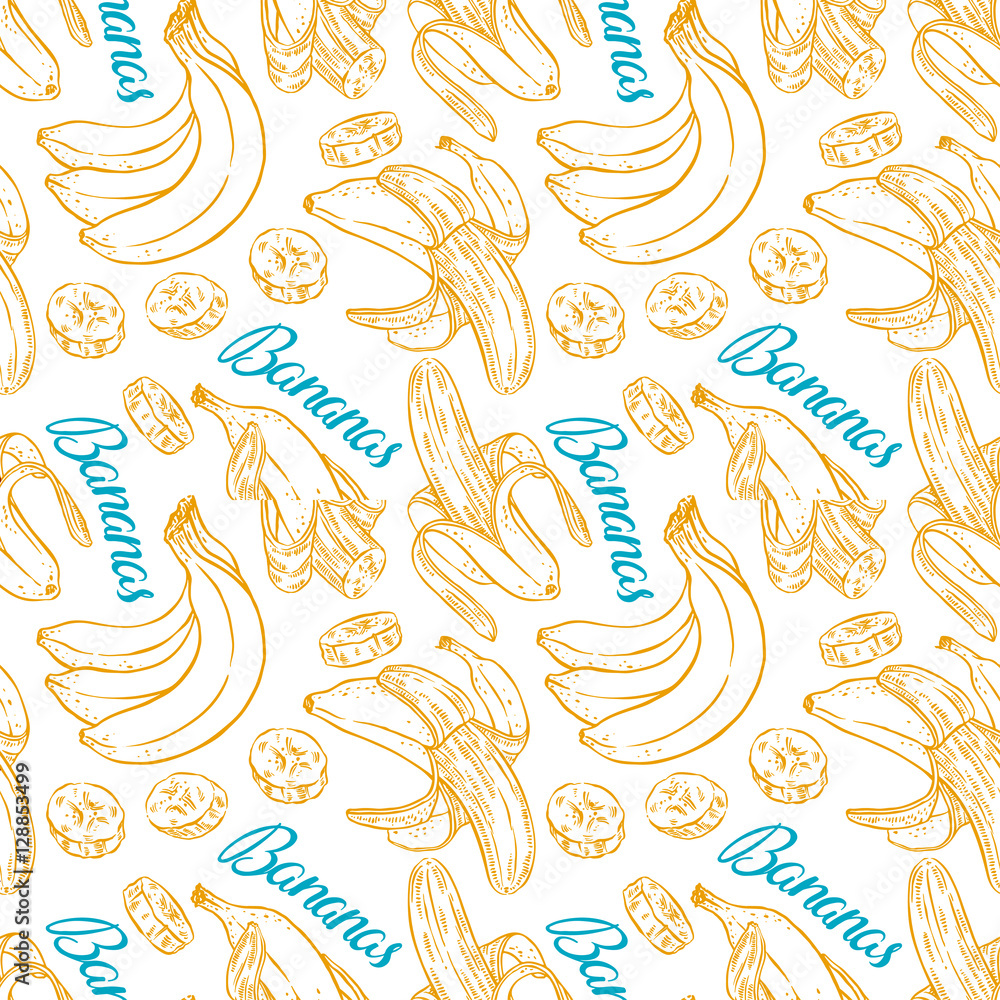 seamless sketch bananas seamless sketch bananas