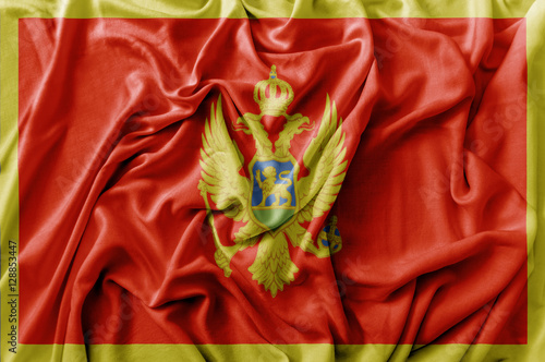 Ruffled waving Montenegro flag photo