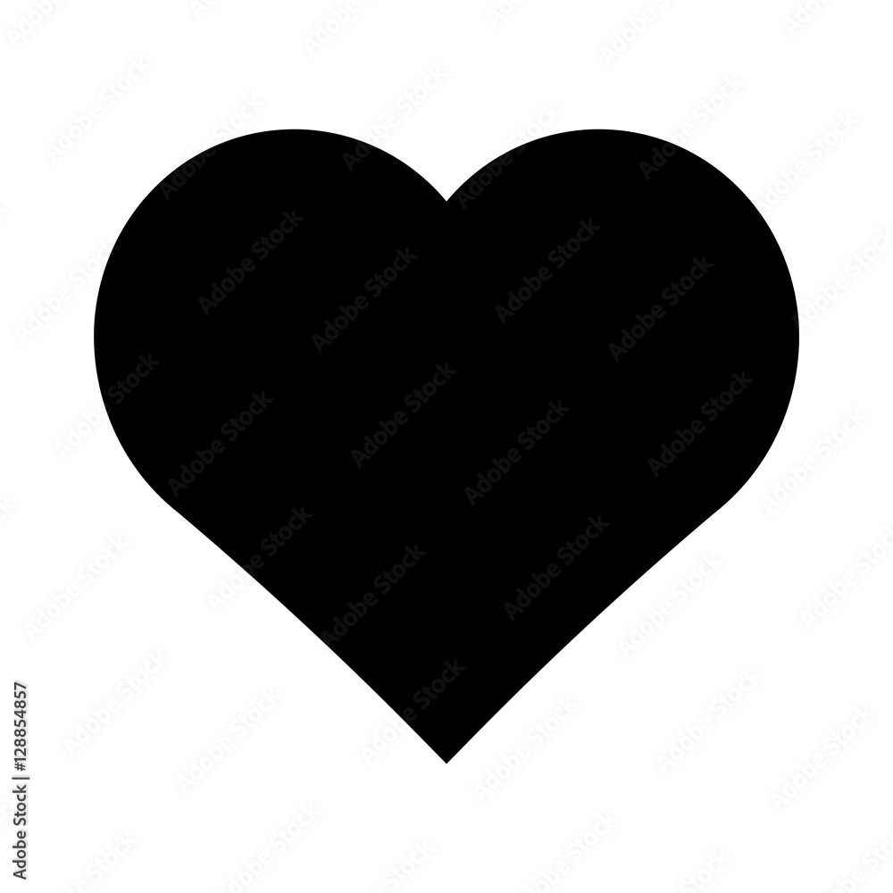 Black heart vector icon. Stock Vector | Adobe Stock