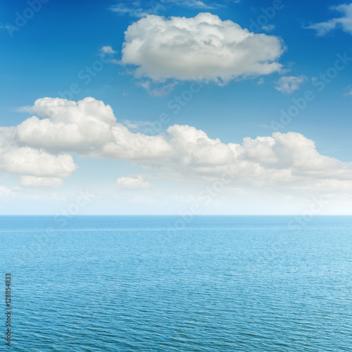 blue sea and clouds in sky