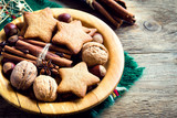 Christmas cookies, spices and nuts