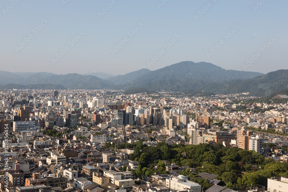 Kyoto cityscape in Kansai, Japan