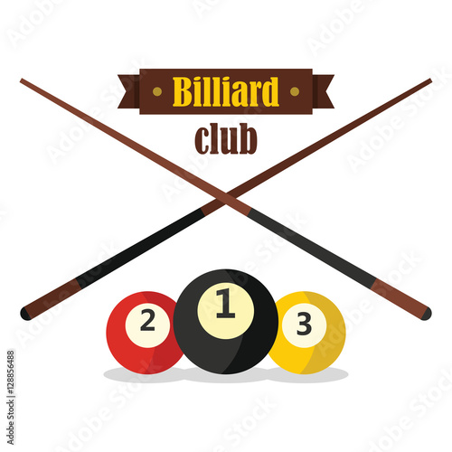 Billiard club emblem in flat style