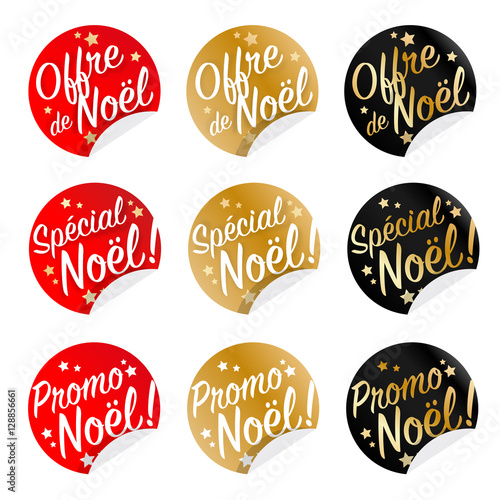 Etiquettes Offre de Noël, Spécial Noël, Promo Noël