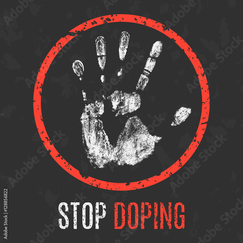 Vector illustration. Stop doping.