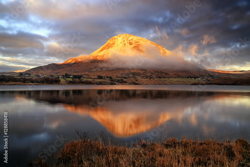 Sunset at Mount Errigal, County Donegal, Ireland photo