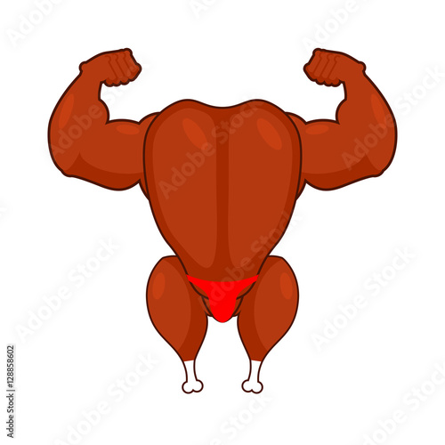 Baked chicken fitness model. fried turkey bodybuilder. Speech at