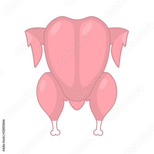 Raw turkey isolated Fresh chicken carcass. fowl on white backgro